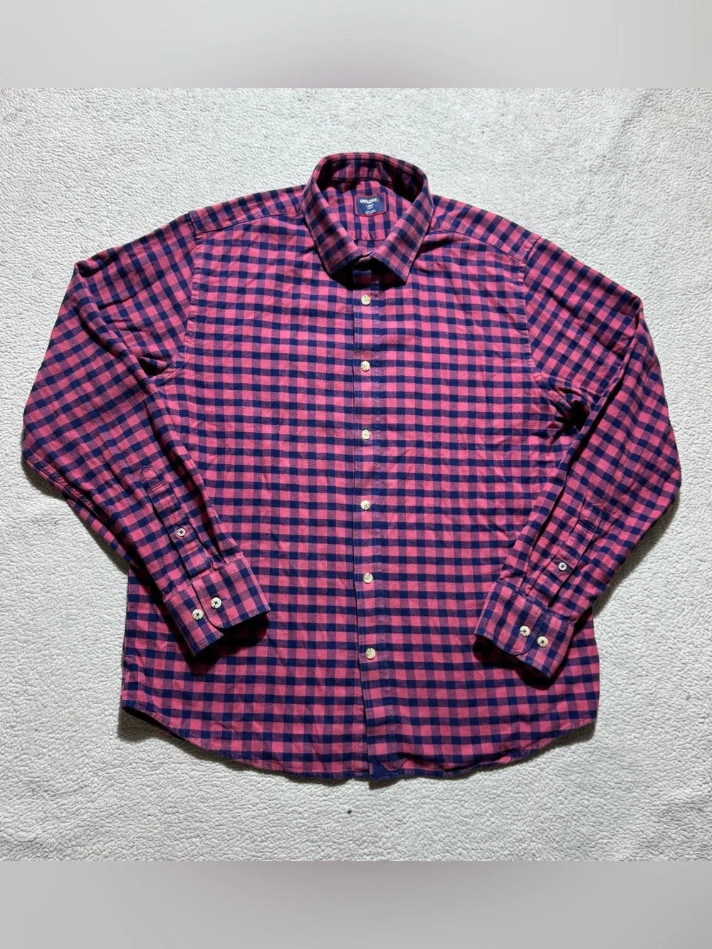 UnTuckIt Shirt Mens Large Slim Fit Plaid Button-Up Long Sleeve Collared Bricco